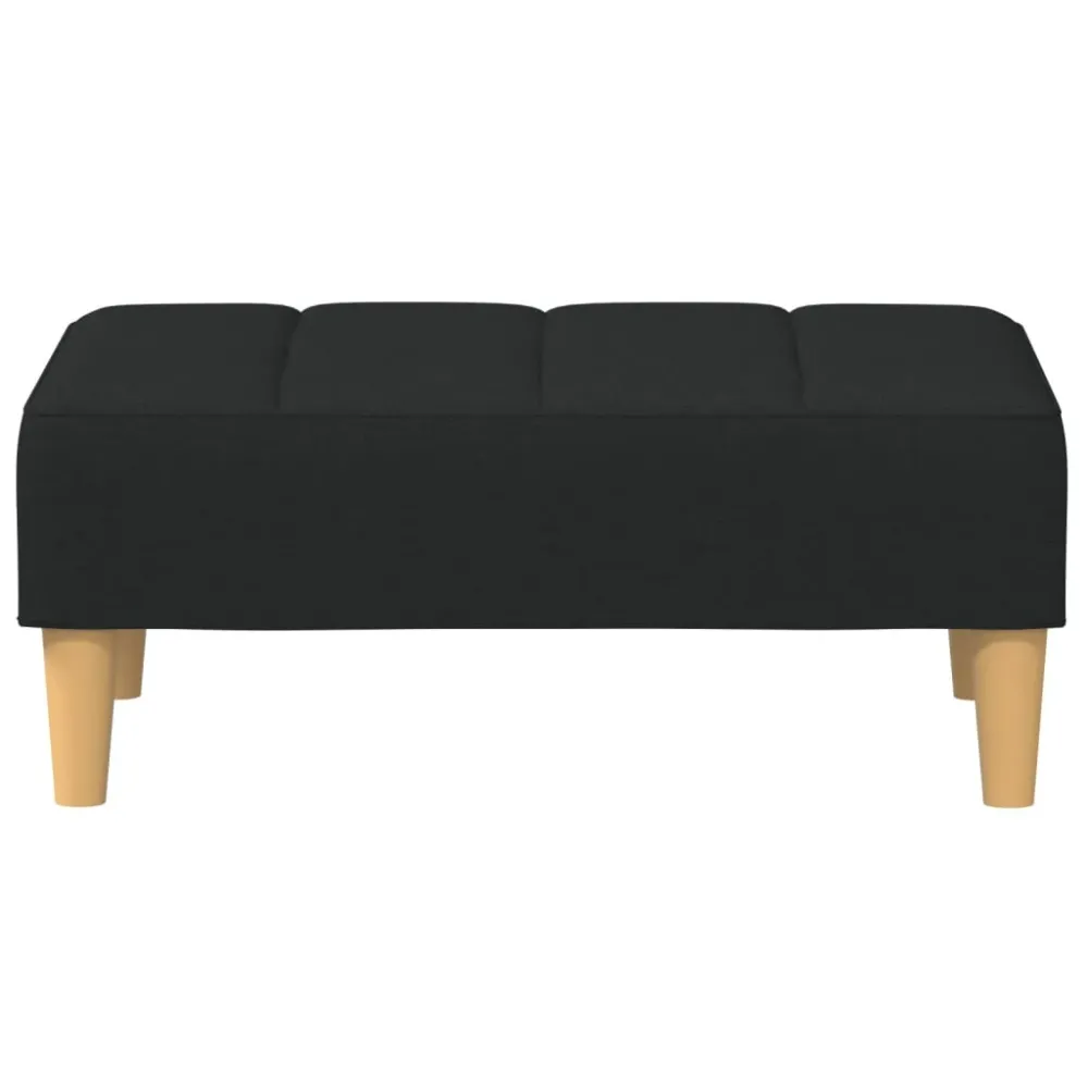 Repose-pieds tabouret 77 x 55 x 31 cm en tissu noir DEC030517