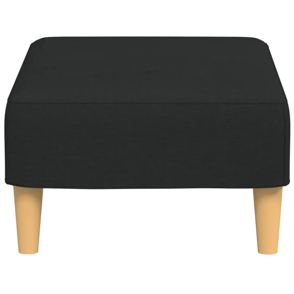 Repose-pieds tabouret 77 x 55 x 31 cm en tissu noir DEC030517