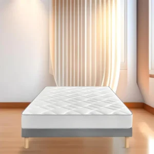 Sommier tapissier 130x190cm gris fabrique en france
