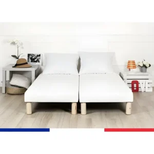Sommier tapissier 140x200cm (70x200x2) en Acier et bois