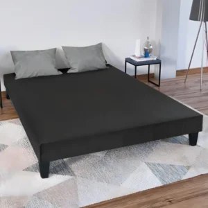 Sommier tapissier gris anthracite ep 13cm avec pieds 140x200