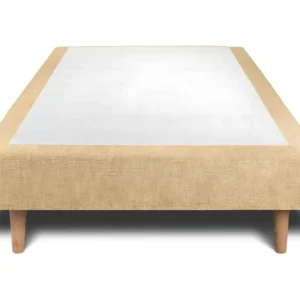 Sommier Tapissier Tissu Jaune 100x200 H29cm