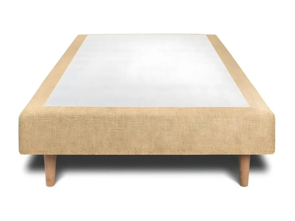 Sommier Tapissier Tissu Jaune 100x200 H29cm