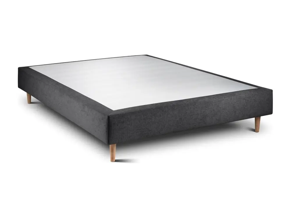 Sommier Tapissier Tissu Noir 160x200 H35cm