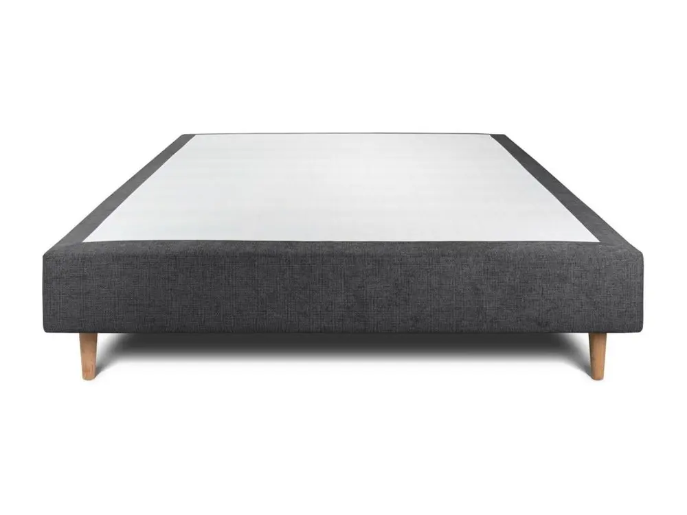 Sommier Tapissier Tissu Noir 160x200 H35cm