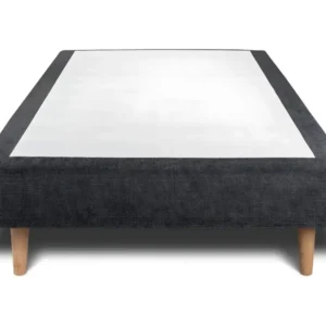 Sommier Tapissier Tissu Noir 90x190 H35cm