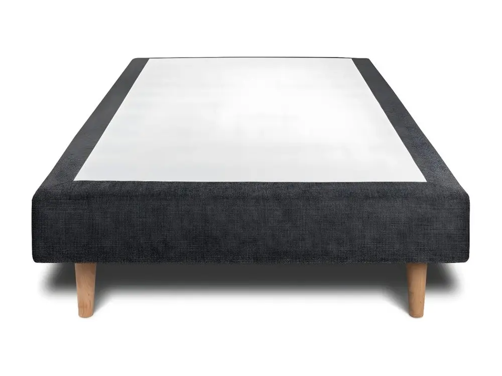 Sommier Tapissier Tissu Noir 90x190 H35cm