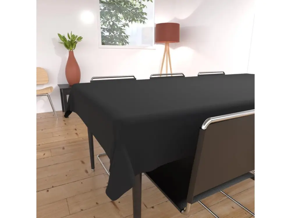 Support pour écran Nappe anti-tâches rectangle 140X200 cm ALIX noir, par Soleil d'Ocre