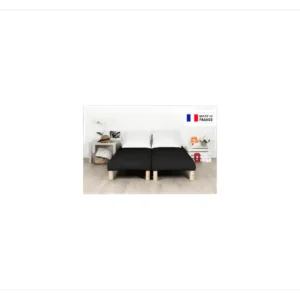 Support pour écran Sommier tapissier 200x200cm (100x200x2) noir