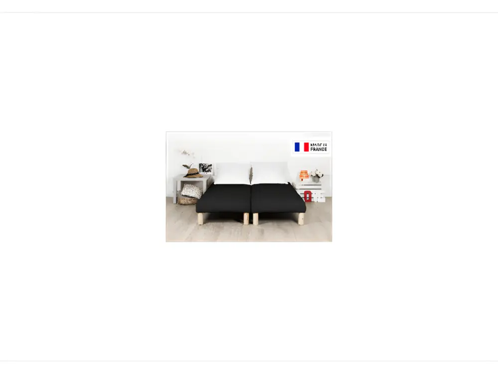 Support pour écran Sommier tapissier 200x200cm (100x200x2) noir