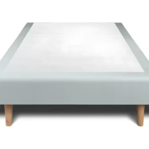 Support pour écran Sommier Tapissier Velours Gris bleute 80x200 H35cm