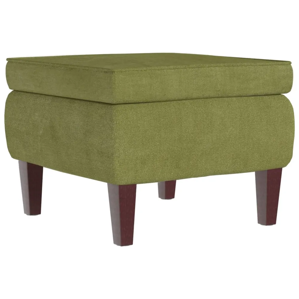 Tabouret assise avec pieds en bois tissu velours vert évident DEC026323