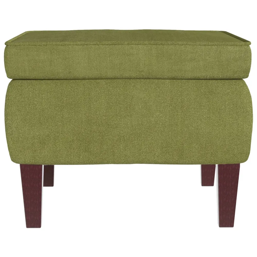 Tabouret assise avec pieds en bois tissu velours vert évident DEC026323