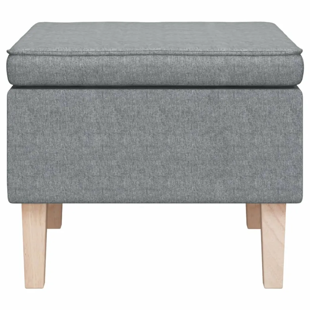 Tabouret assise repose-pied avec pieds en bois et tissu gris manifeste DEC026299