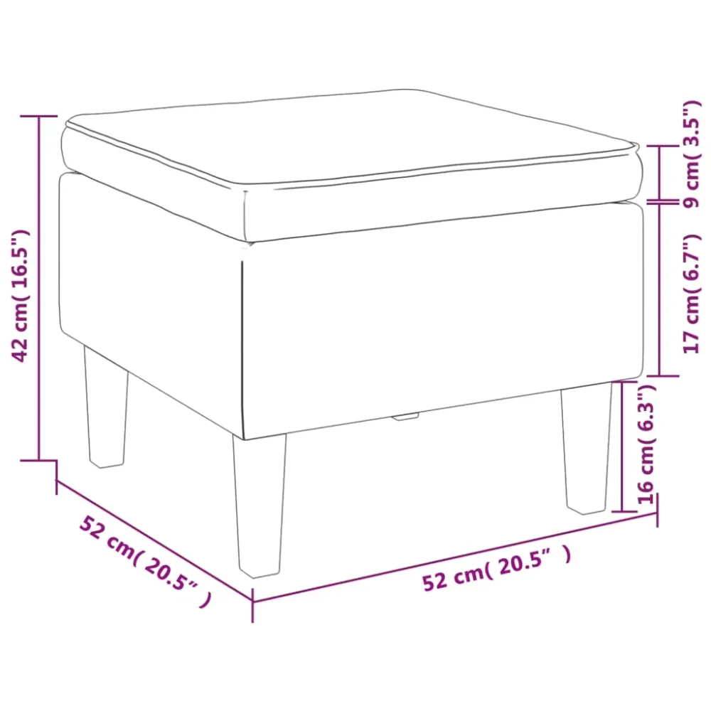 Tabouret assise repose-pieds avec pieds en bois en tissu gris obscur DEC026304