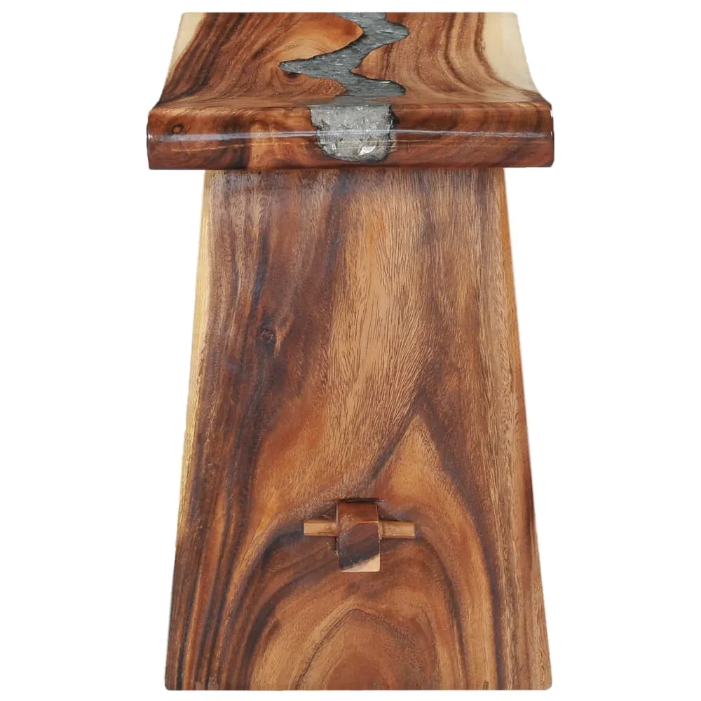 Tabouret assise support plantes en bois de suar robuste et polyrésine multicolore DEC026333