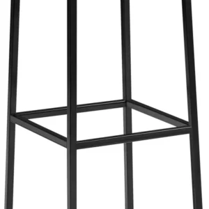 Tabouret de bar x1 avec repose-pieds assises carrées hauteur 83 cm en similicuir blanc et métal noir 10_0005974