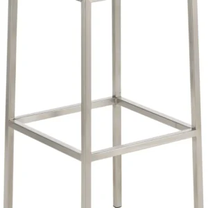 Tabouret de bar rembourré revêtement synthétique blanc avec repose-pieds acier inoxydable hauteur de l'assise 85 cm 10_000...