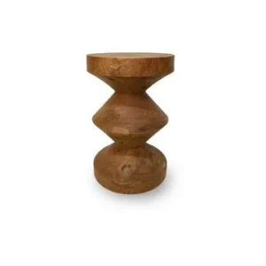 Tabouret en bois Dimb cognac Zig zag Pols Potten - 45cm