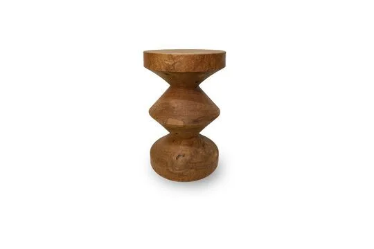Tabouret en bois Dimb cognac Zig zag Pols Potten - 45cm