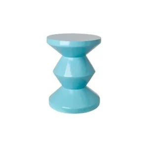 Tabouret en fibre de verre bleu net Zig zag Pols Potten - 46cm