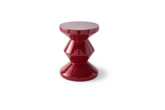 Tabouret en fibre de verre rouge bourgogne Zig zag Pols Potten - 46cm