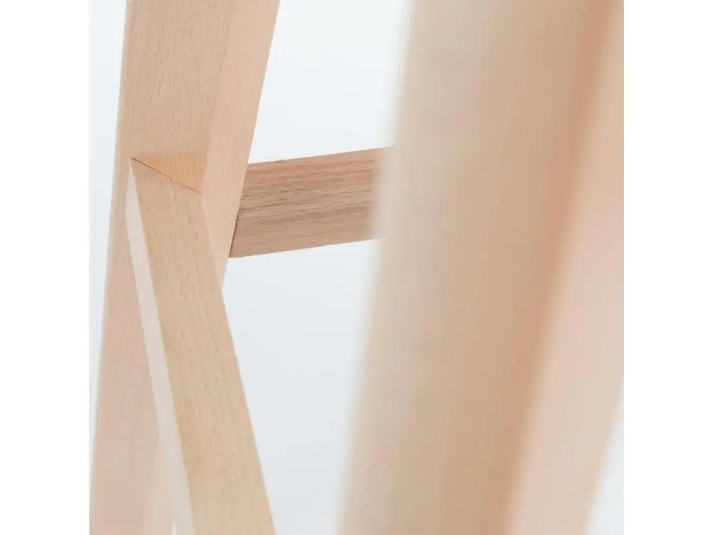 Tabouret haut nordique coussin simili cuir rose évident et pieds hêtre clair Tula 76cm