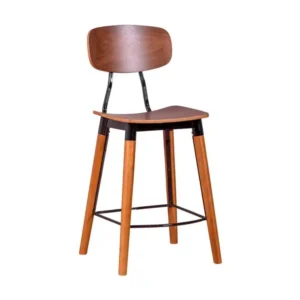 Tabouret industriel en bois de noyer - Copine - Noyer