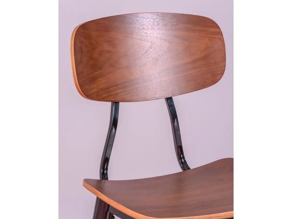 Tabouret industriel en bois de noyer - Copine - Noyer