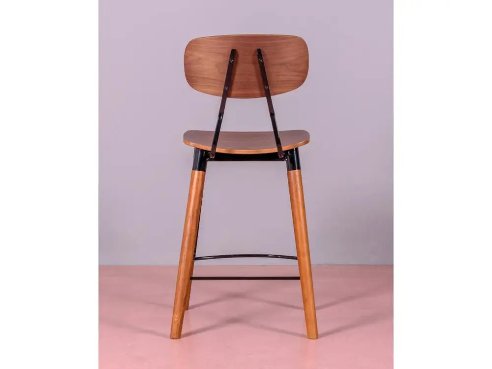 Tabouret industriel en bois de noyer - Copine - Noyer