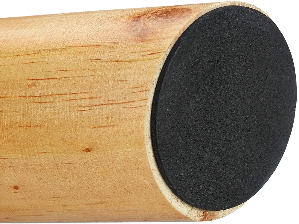 Tabouret rond 4 pieds bois et synthétique blanc 13_0002818