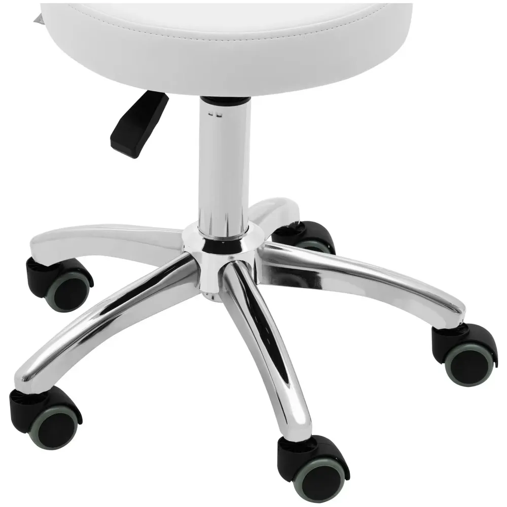 Tabouret à roulette professionnel avec dossier 60 cm 150 kg blanc 14_0010098
