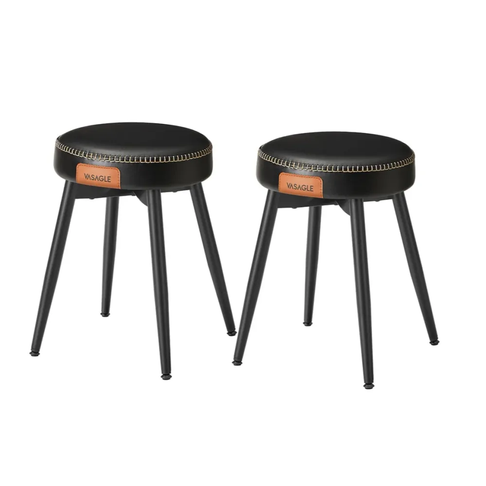 Tabouret de salle à manger chaise de cuisine tabouret de coiffeuse pu avec coutures novateur mi-siècle hauteur 48,2 cm sal...
