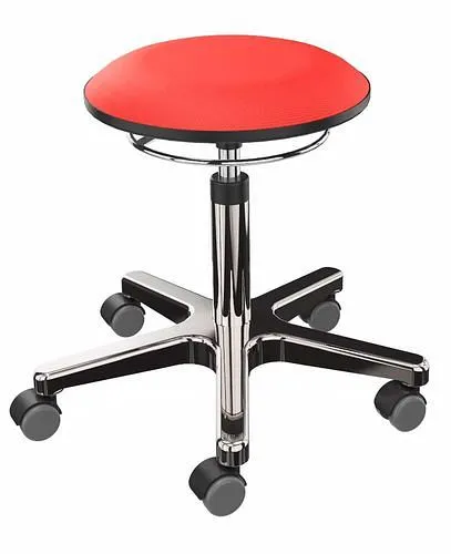 Tabouret de travail Dauphin revêtement rouge piètement aluminium 266966 se fournir à bas prix
