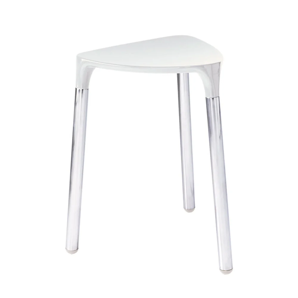 Tabouret Yannis de Gedy en acier inoxydable et résines thermoplastiques - Blanc