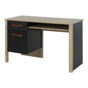 Fax Numérique Bureau 1 tiroir 1 porte Chêne/Noir - ESTHER
