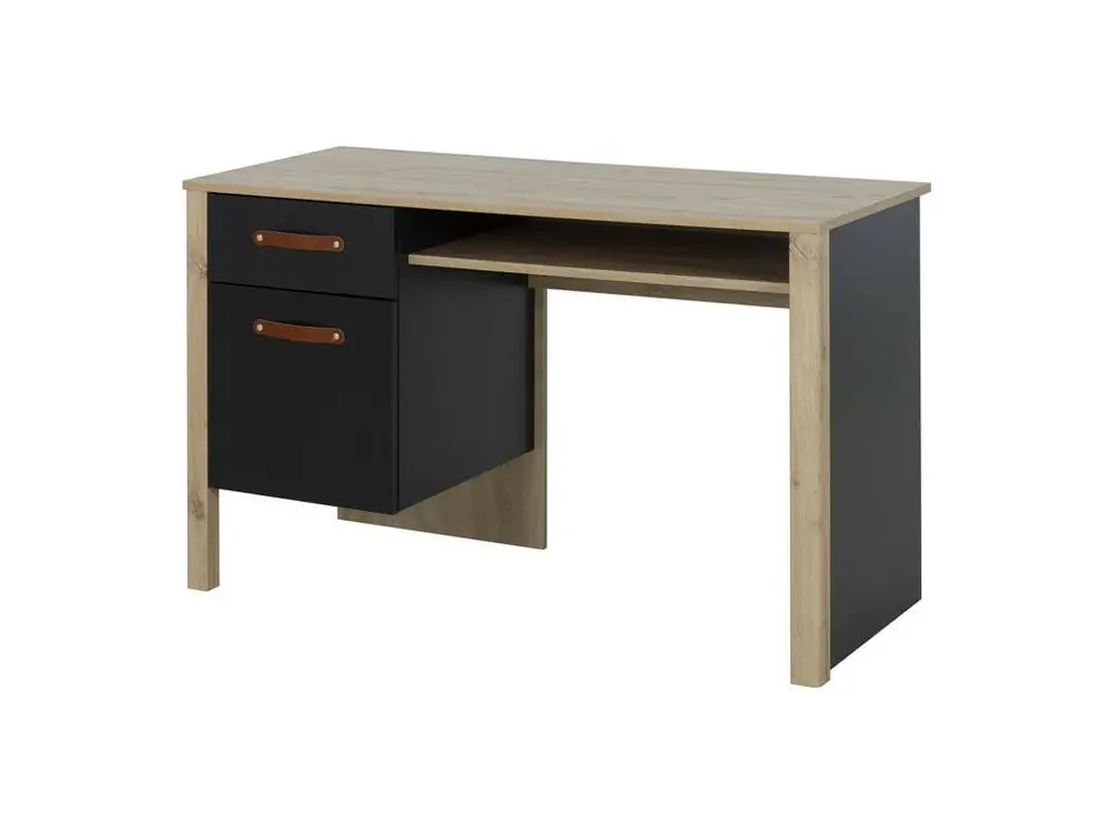 Fax Numérique Bureau 1 tiroir 1 porte Chêne/Noir - ESTHER