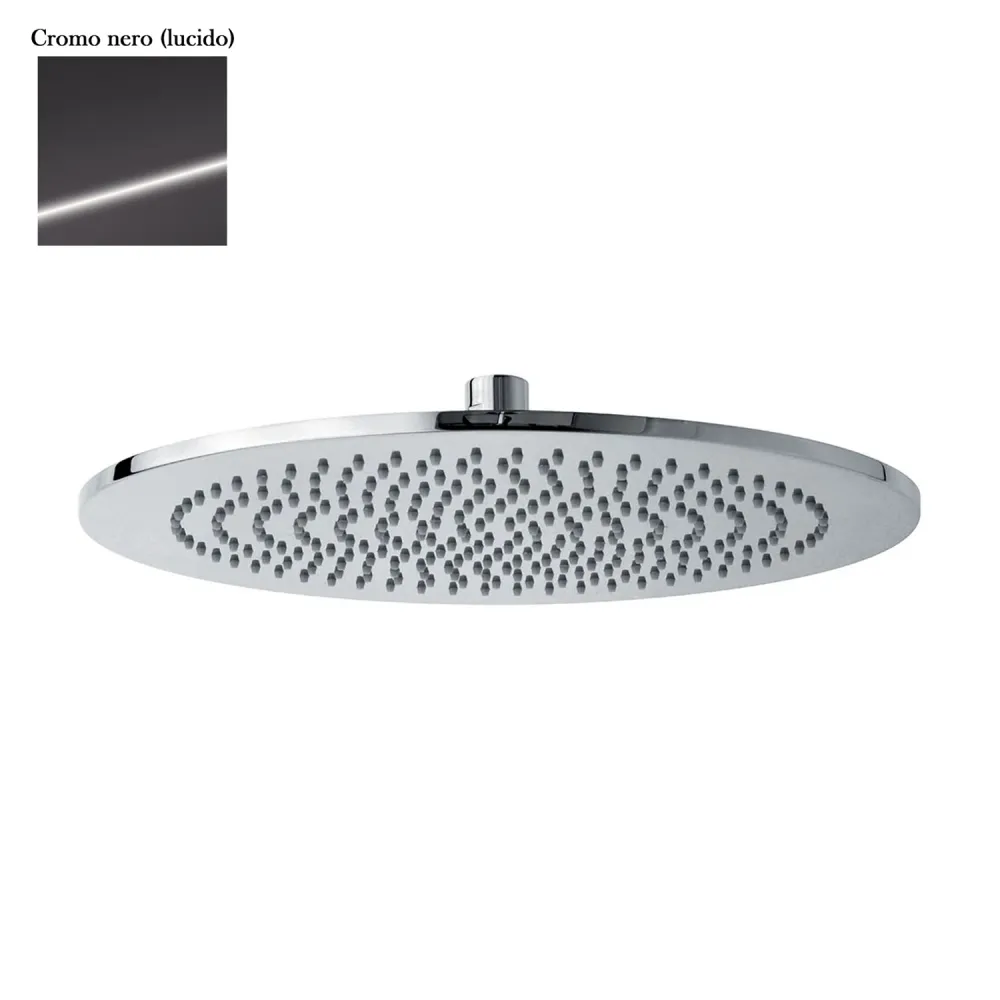 Douchette ronde Vienne 250mm monojets inspectable chromé noir : Version Éducation