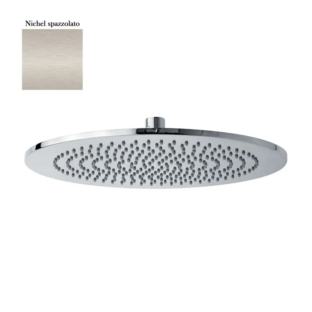 Douchette ronde Vienne 250mm nickel mat monojets inspectable en Aluminium anodisé